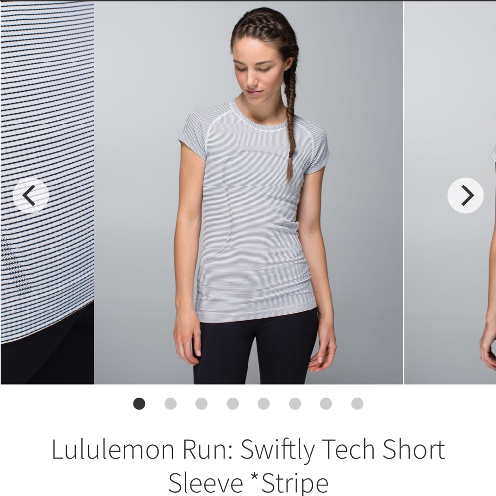 Lululemon - Swiftly Short Sleeve - Size 4 - Color black and white stripe